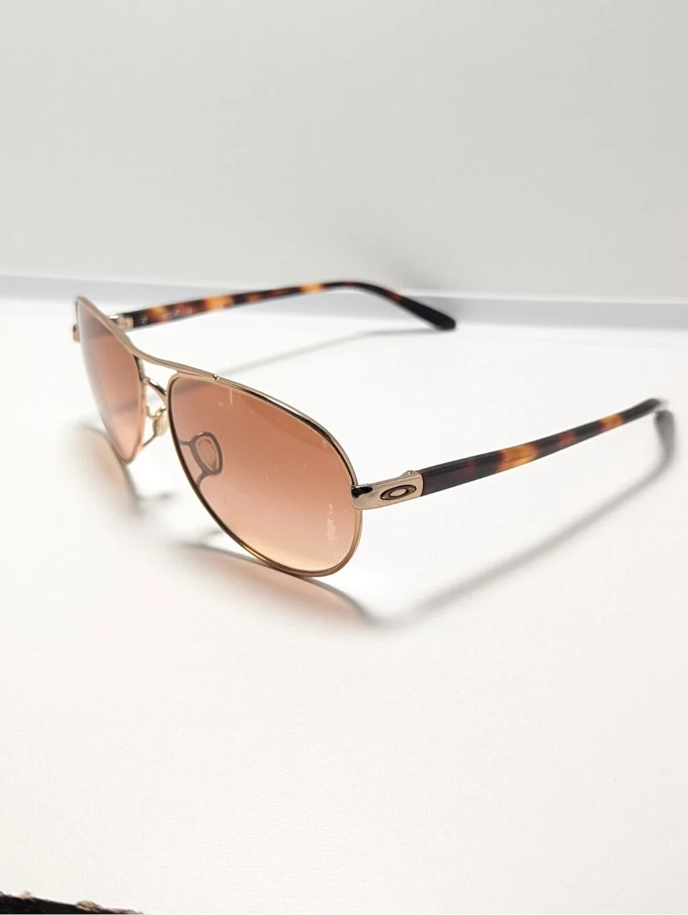 Oakley Feedback 004079-01 Brown Gradient Tortoise Aviator Women's Sunglasses
